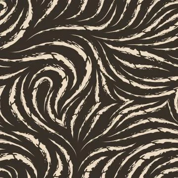 Seamless vector pattern of beige brush strokes or paints. Grunge texture for Stock Illustration