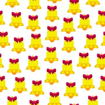 Seamless vector pattern of bells on a white background. Stock Illustration