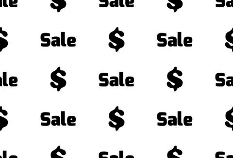 Seamless vector pattern big sale. Seamless background. dollar, finance Stock Illustration