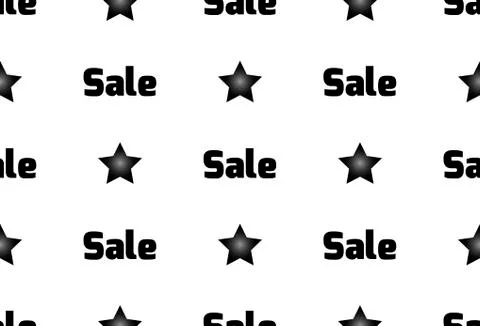 Seamless vector pattern big sale. Seamless background. star, symbol Stock Illustration
