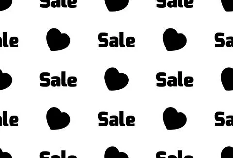 Seamless vector pattern big sale. Seamless background. heart, holiday, valent Illustrazione stock