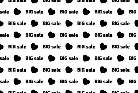 Seamless vector pattern big sale. Seamless background. heart, holiday, valent Stock Illustration
