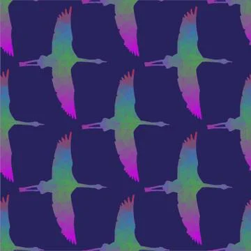 Seamless vector pattern with birds. Stock Illustration