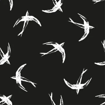 Seamless vector pattern with birds. Stock Illustration