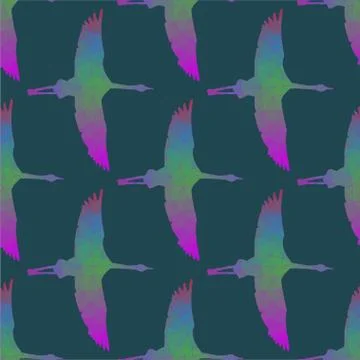 Seamless vector pattern with birds. Stock Illustration