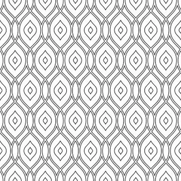Seamless Vector Pattern. Black and White Colors Stock Illustration
