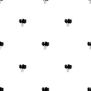 Seamless vector pattern. Black balloons. Stock Illustration