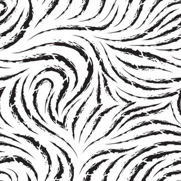 Seamless vector pattern of black brush strokes or paints. Grunge texture for Stock Illustration