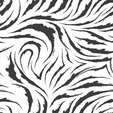 Seamless vector pattern of black brush strokes or paints. Grunge texture for Stock Illustration