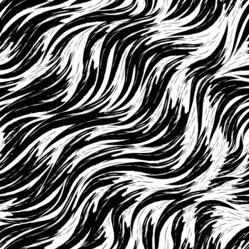 Seamless vector pattern in black color from abstract waves and splashes. Water Illustration