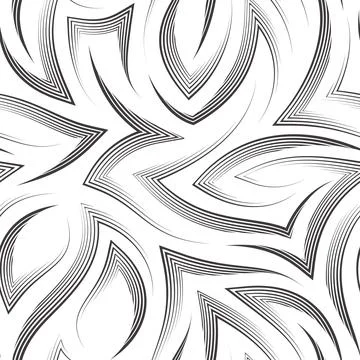 Seamless vector pattern of black elegant flowing lines and corners.Seamless Stock Illustration