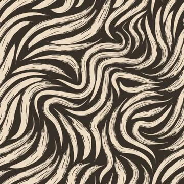Seamless vector pattern of bleige diagonal stripes on a brown background Stock Illustration