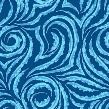 Seamless vector pattern on a blue background from flowing and broken lines. P Stock Illustration