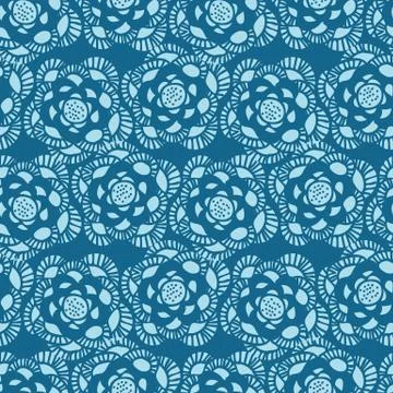 Seamless vector pattern with blue lace Stock Illustration