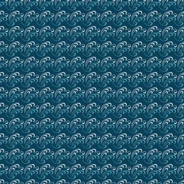 Seamless vector pattern with blue ocean waves Stock Illustration