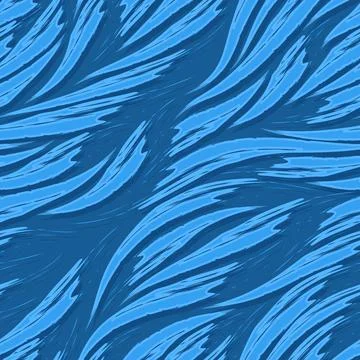 Seamless vector pattern of blue waves or currents. Stylized texture of the sea 스톡 일러스트
