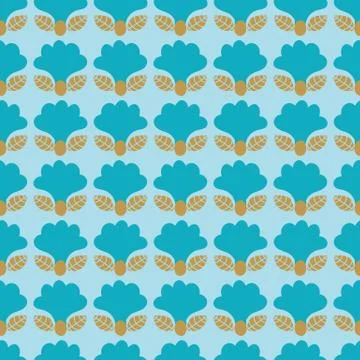 Seamless vector pattern with bluebell flowers Stock Illustration