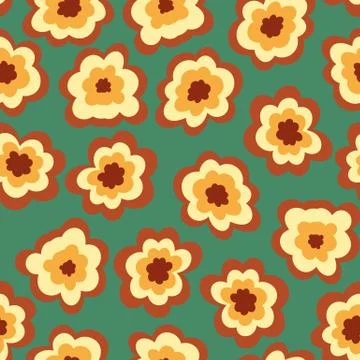 Seamless vector pattern with bold graphic florals Stock Illustration