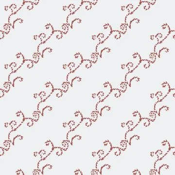 Seamless vector pattern with botanical diagonal stripes ornaments Stock Illustration