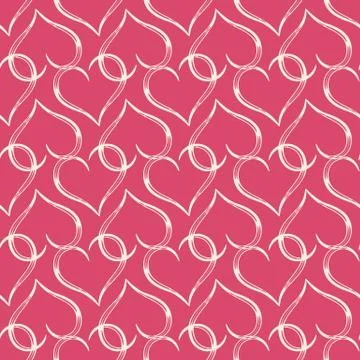 Seamless vector pattern from the bound hearts Stock Illustration