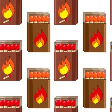 Seamless vector pattern with box safety match Illustrazione stock
