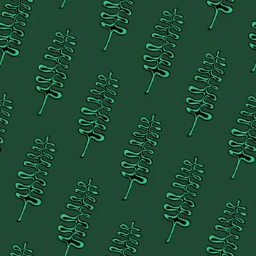 Seamless vector pattern with branches of fern Stock Illustration