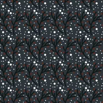 Seamless vector pattern with branches Stock Illustration