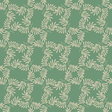 Seamless vector pattern with branches of leaves in ornamental arrangement Stock-Illustration