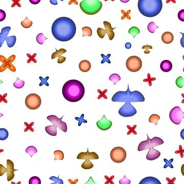 Seamless vector pattern. Bright abstract shapes in the form of stylized birds 스톡 일러스트