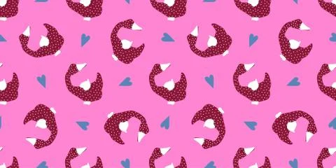 Seamless vector pattern. Bright design. Goose on a pink background. Easter de Stock Illustration