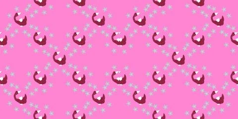 Seamless vector pattern. Bright design. Goose on a pink background. Easter de 스톡 일러스트