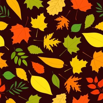 Seamless vector pattern on a brown background. Stock Illustration