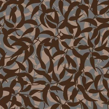 Seamless vector pattern with brown leaves Stock-Illustration