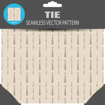 Seamless vector pattern with brown neckties on the light brown background i.. Stock Illustration