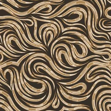 Seamless vector pattern of brush strokes isolated on a brown background Illustrazione stock