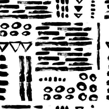 Seamless vector pattern with brush strokes. Stockillustratie