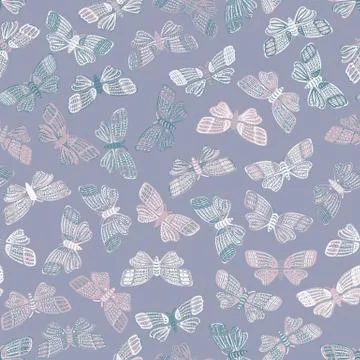 Seamless vector pattern with butterflies in muted pale colors Stock Illustration