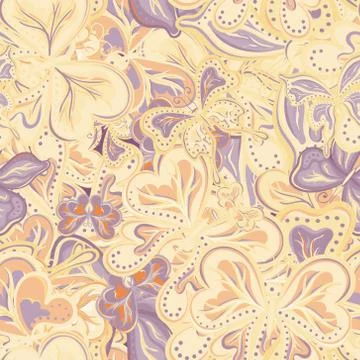 Seamless vector pattern with butterflies for textile, fabric or wallpaper Stock Illustration