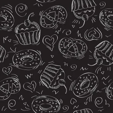 Seamless vector pattern cakes Illustrazione stock