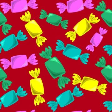 Seamless vector pattern with Candy Stock Illustration