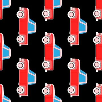 Seamless vector pattern with cars Stock Illustration