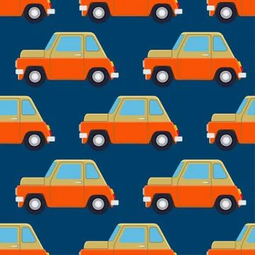 Seamless vector pattern with cars イラスト素材