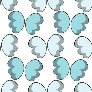 Seamless vector pattern with cartoon blue wings Illustrazione stock