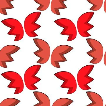 Seamless vector pattern with cartoon red wings Stock Illustration