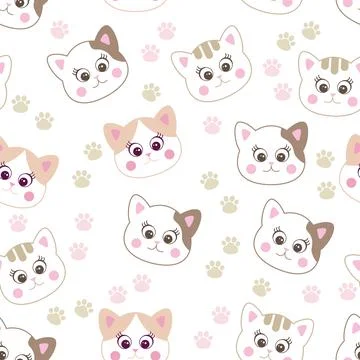 Seamless vector pattern with cats. wallpaper with cats. Stockillustratie