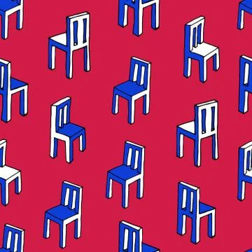 Seamless vector pattern with chairs Stock Illustration