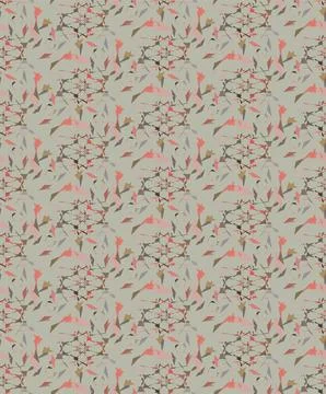 Seamless vector pattern of chaotically arranged shapes in a pastel palette. Stock Illustration