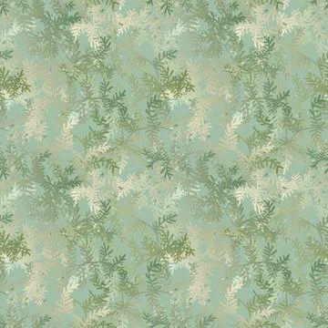 Seamless vector pattern with christmas tree branches in pale green gradients Stock Illustration