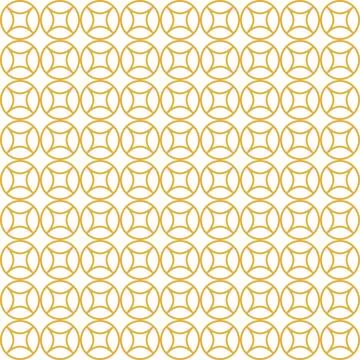 Seamless vector pattern of circles and concave rhombuses inside on white Stock Illustration
