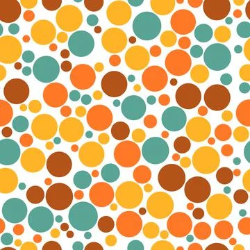 Seamless vector pattern with circles of different colors on a white background Illustrazione stock